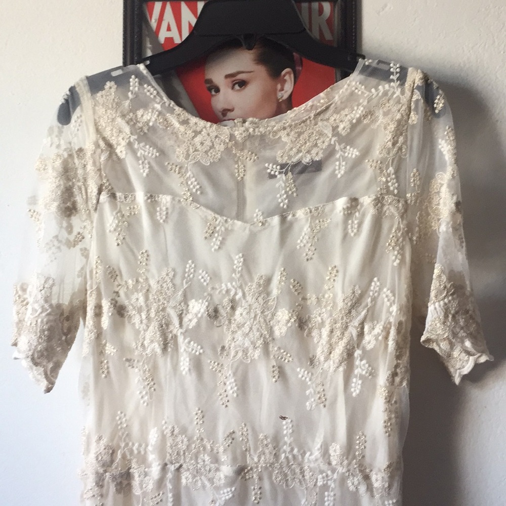 Soma white mesh and embroidery dress♥️